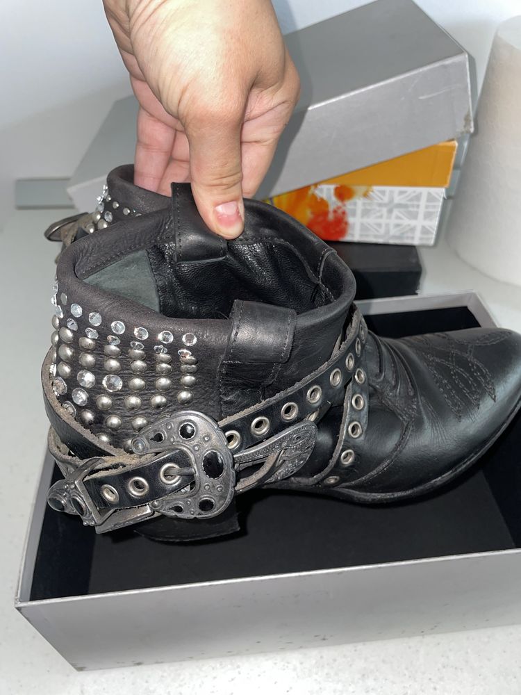 Ghete piele biker