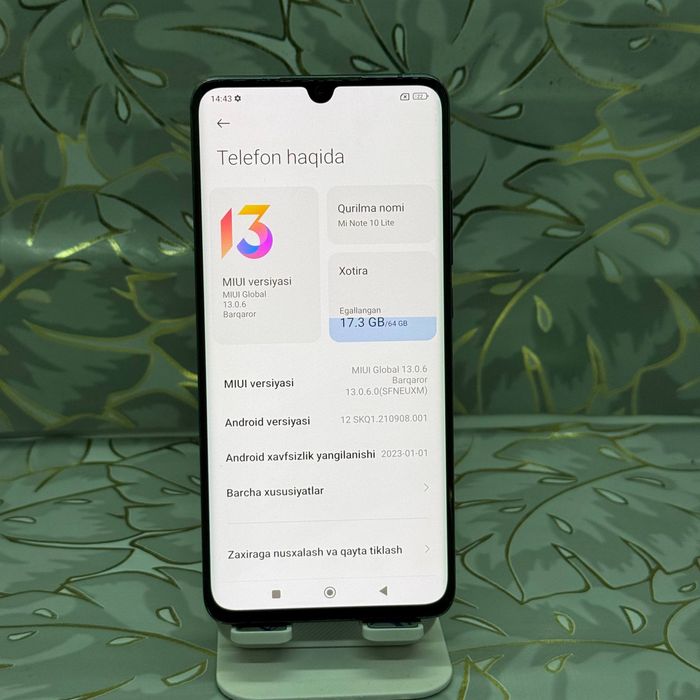 Xiaomi note 10 lite sotiladi dastavka bor