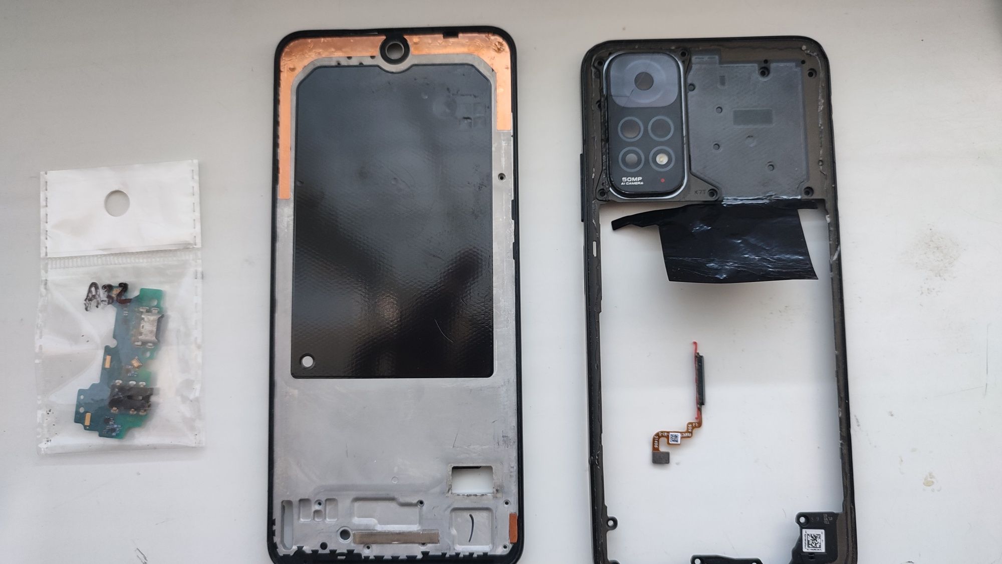 Redmi Note 11 Korpus + otpechatka knopka + Samsung A32 paski plata
