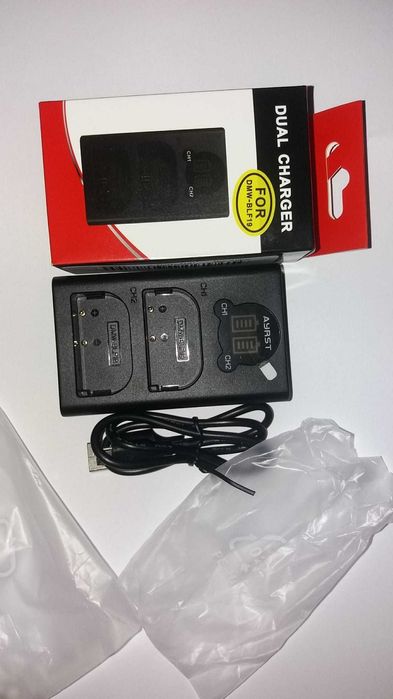 Incarcator dual cu afisaj,  compatibil Panasonic DMW-BLF19E