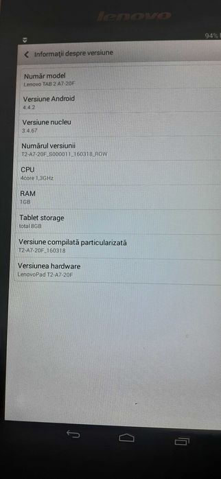 Tabletă Lenovo TAB 2 A7-20F-5 lei transportul