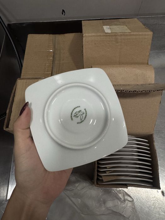 Квадратное блюдце тарелка фарфор