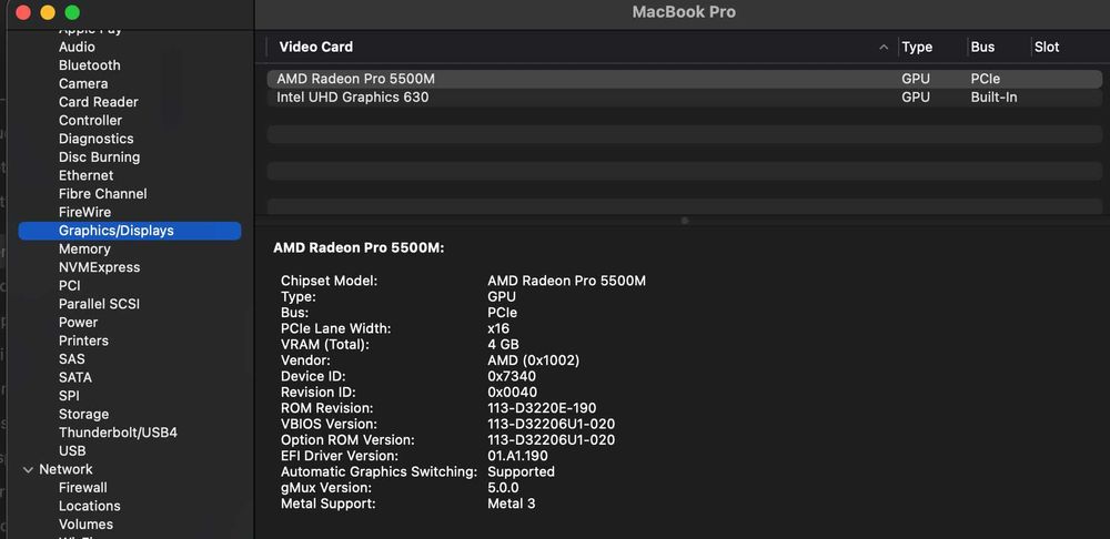 Laptop Apple Macbook Pro 16 Retina 2019 Intel I9, 8core, SSD 1TB