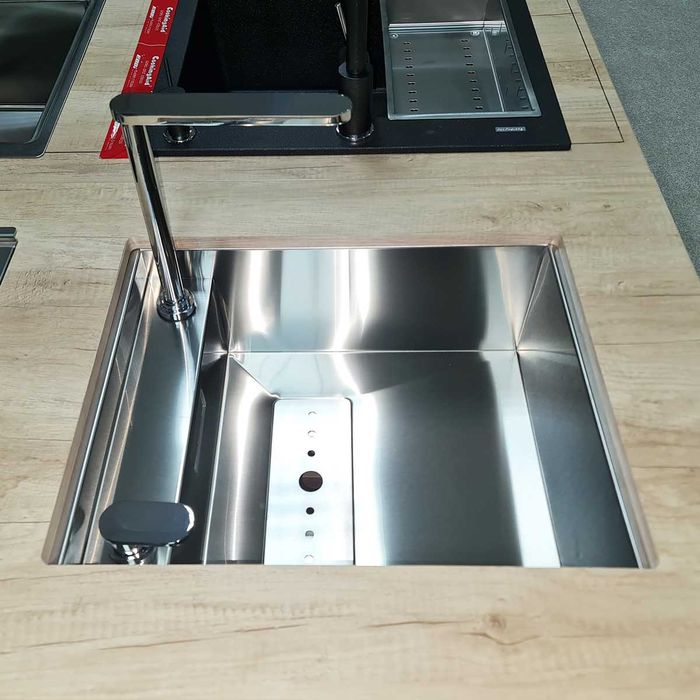 Chiuveta bucatarie inox CookingAid INVISIBLE 40R + baterie telescopica