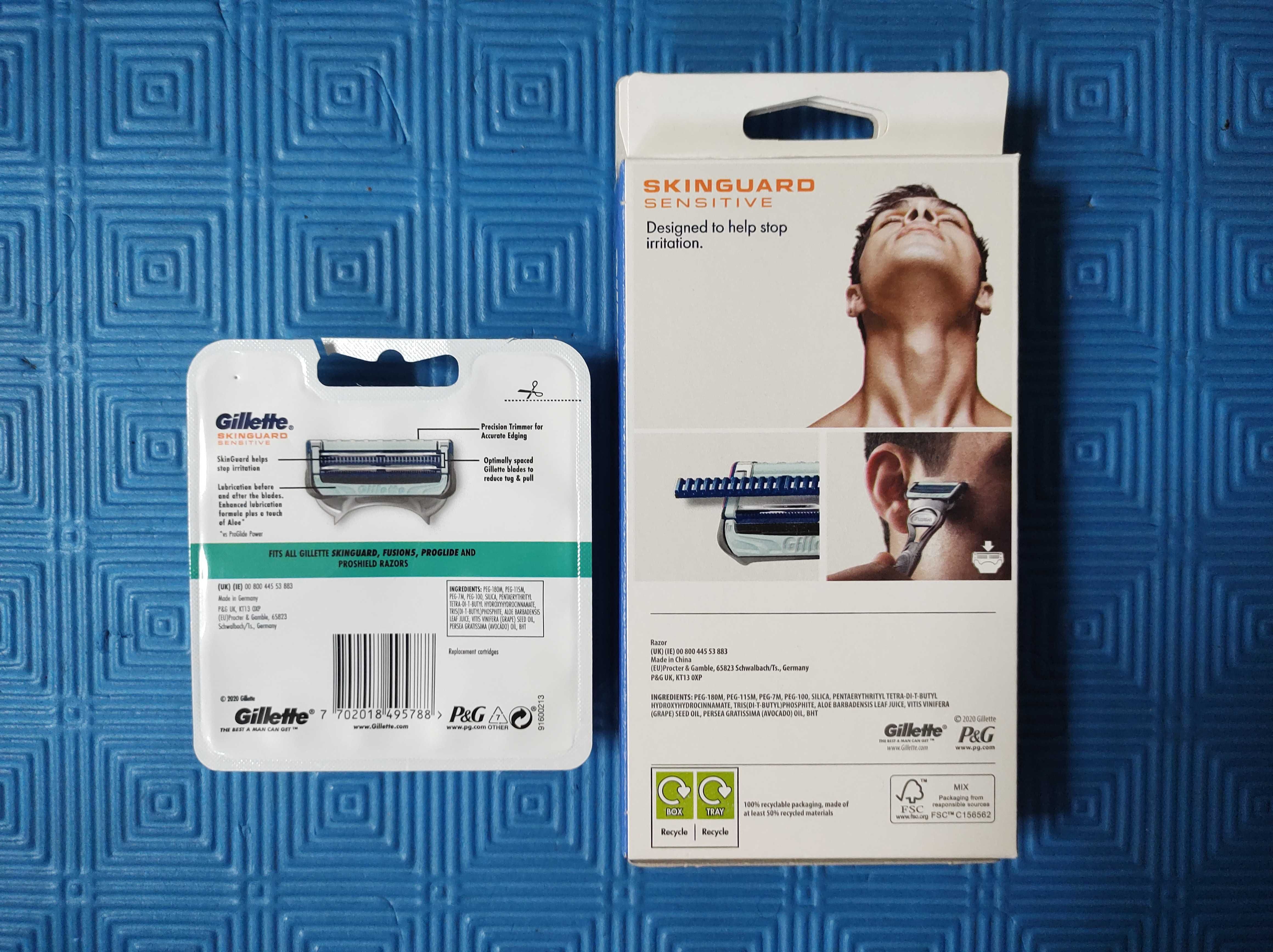 Gillette SkinGuard Sensitive 5 броя ножчета за бръснене + държач Жилет