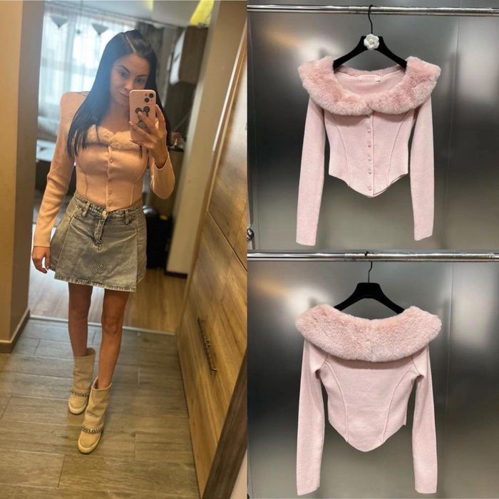 Жилетка  с втален силует и яка която се сваля