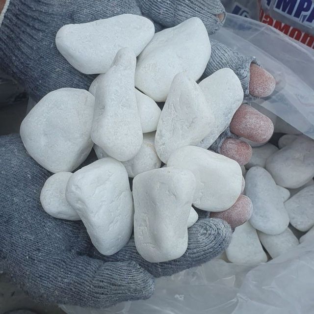 Galka Gabion Mramor Oq Setka Uchun Toshlar