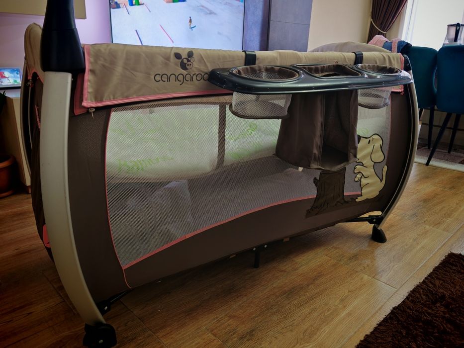 Бебешка кошара сгъваема на 2 нива + подарък