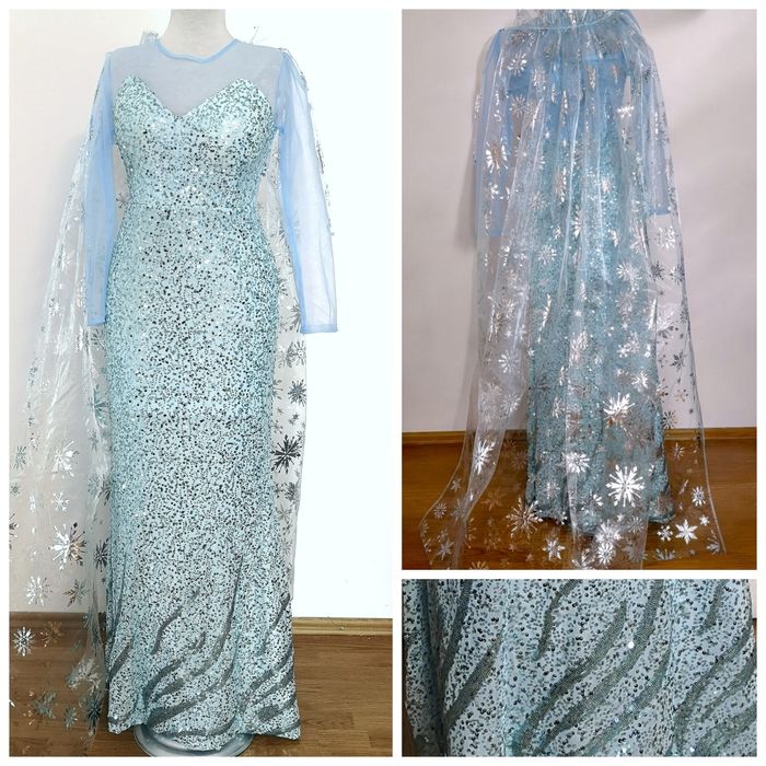 Elsa frozen costum animatori rochie paiete si pelerina S, M, L made Ro