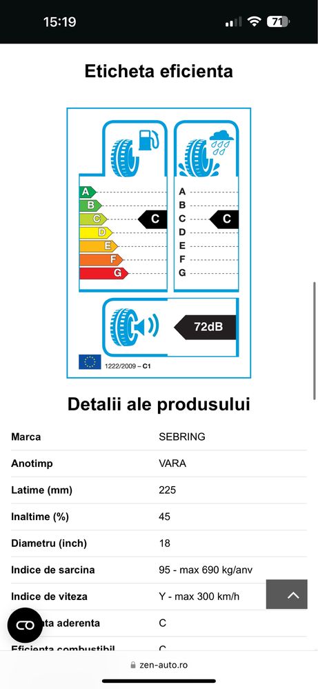 4 Anvelope Vara Sebring Ultra High Performance 225/ 45 R18 95YR18