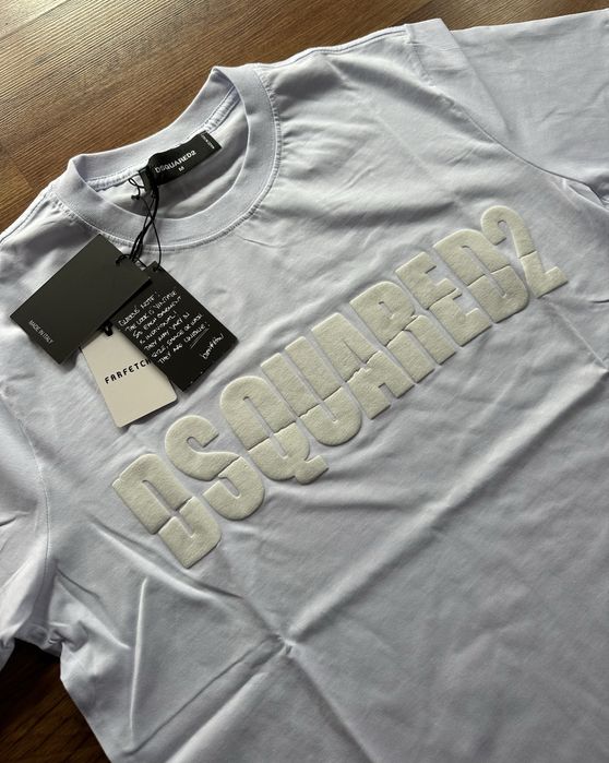 Мъжка,памучна,бяла тениска Dsquared