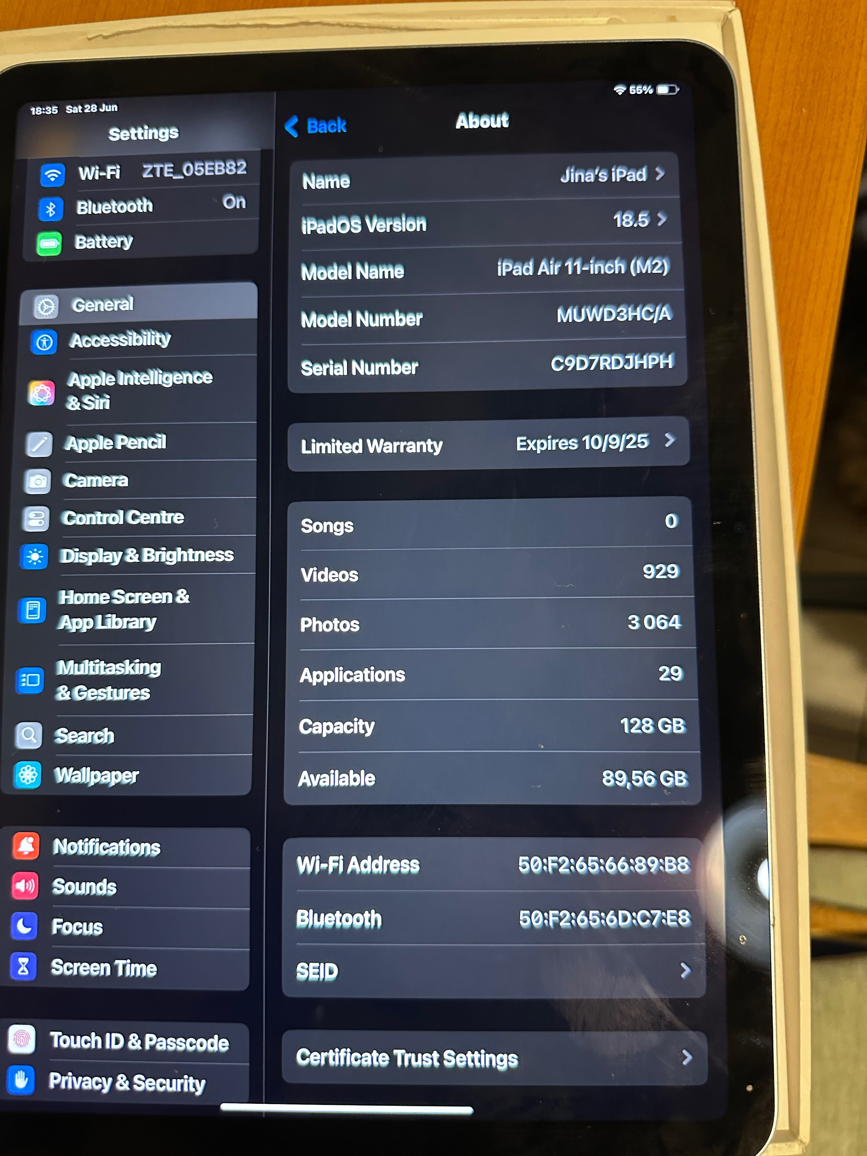 iPad Air 11-Inch (M2) 128GB 2024