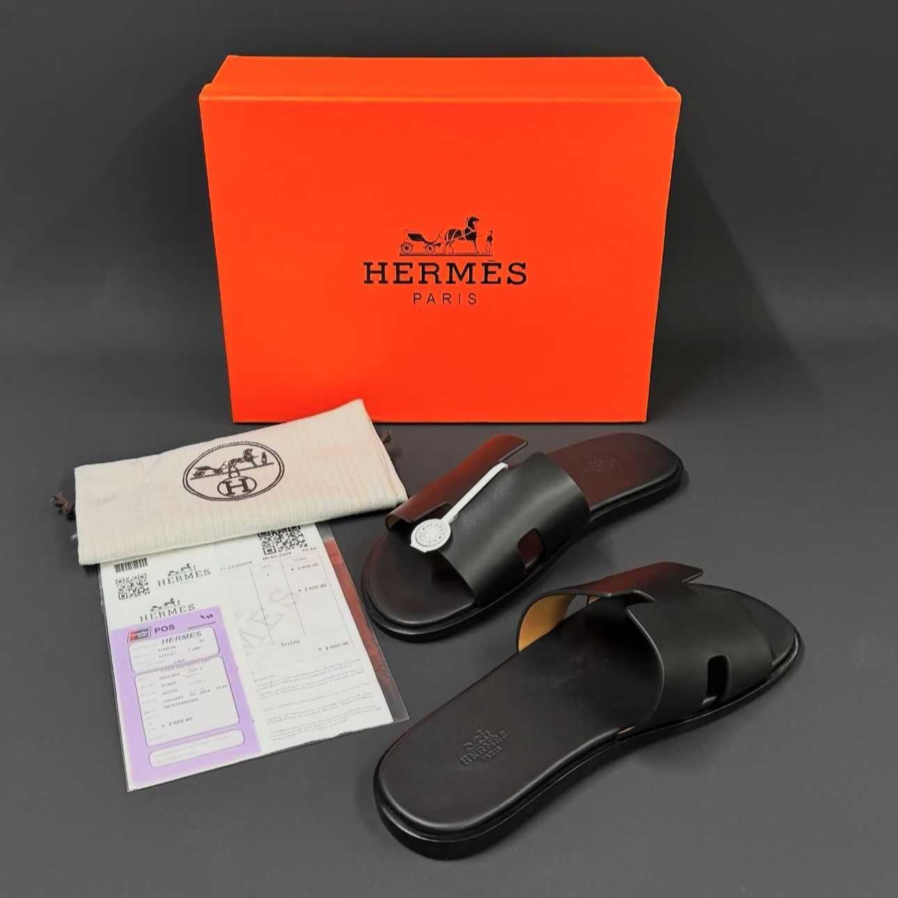 Луксозни мъжки чехли Hermès ЧЕРНИ {40-46}