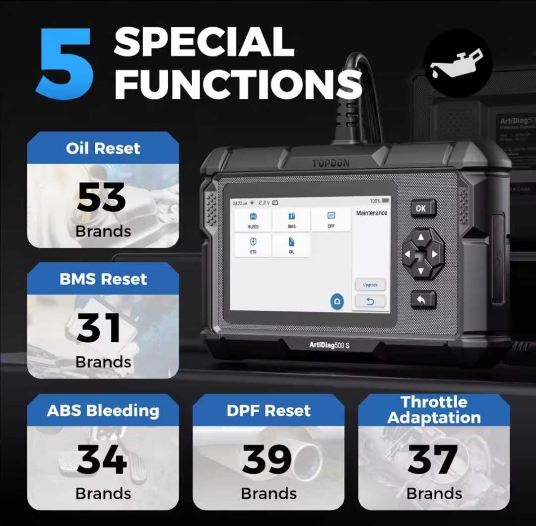 TOPDON ArtiDiag500 всички OBD II Функции