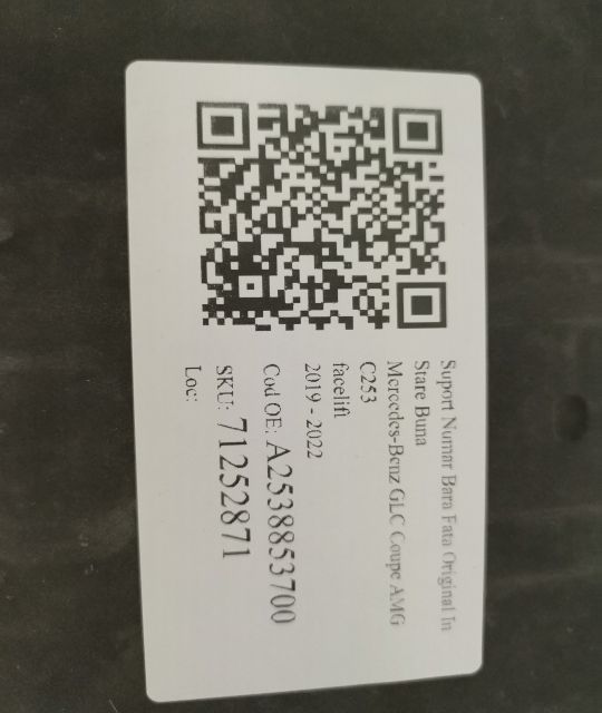 Suport Numar Bara Fata Original In Stare Buna Mercedes-Benz  GLC Coupe