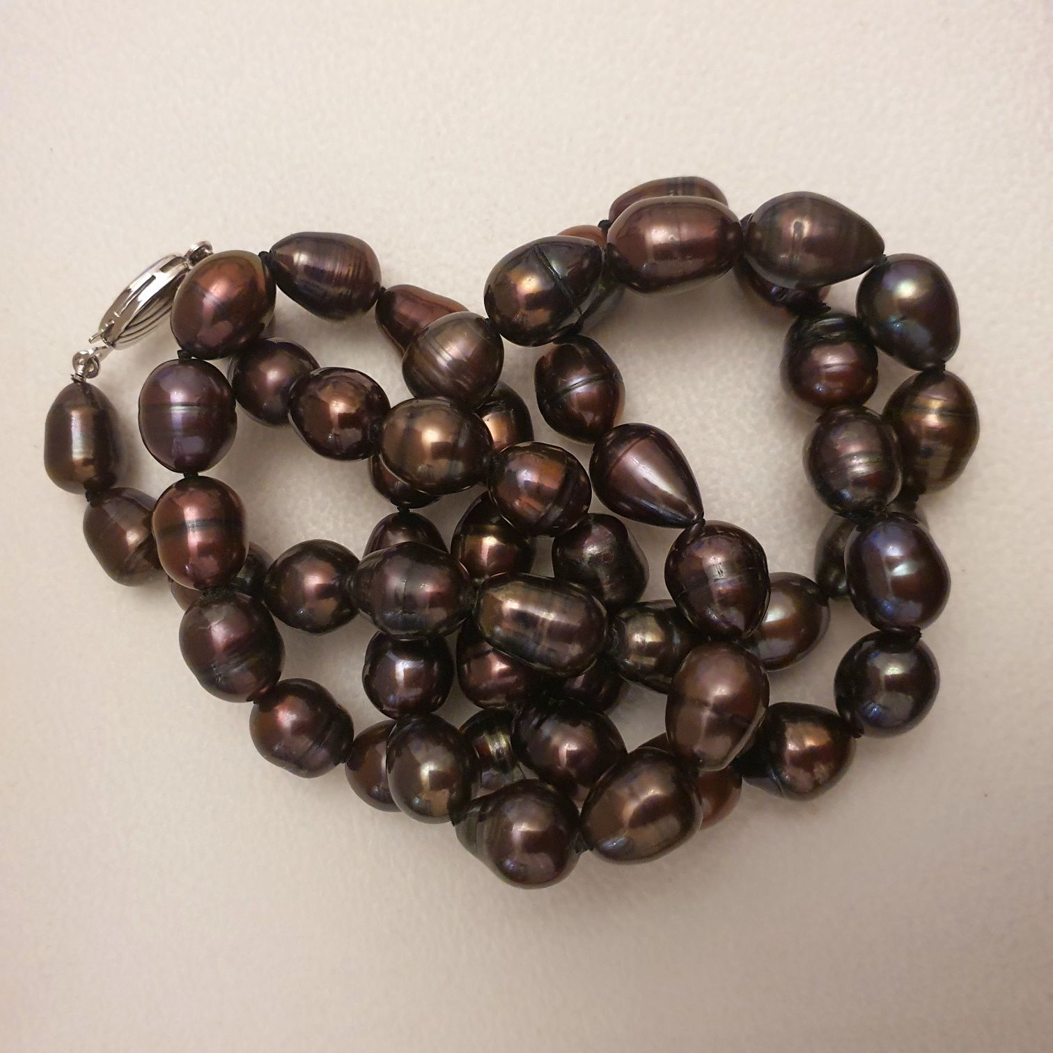 62cm colier unisex perle naturale cu inchizatoare argint 925