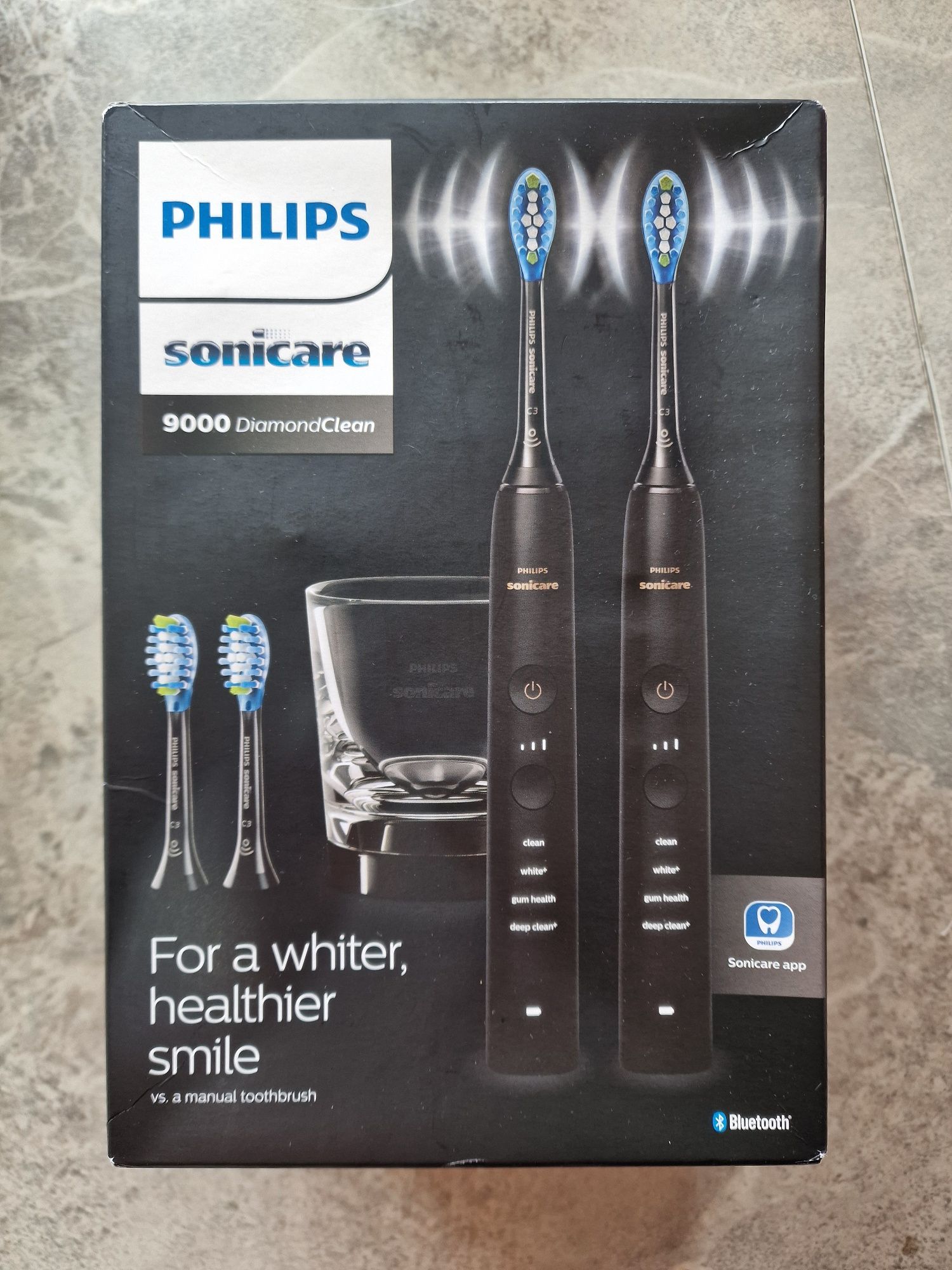 Set x2 Periuță de dinți sonică reîncarcabilă PHILIPS sonicare 9000