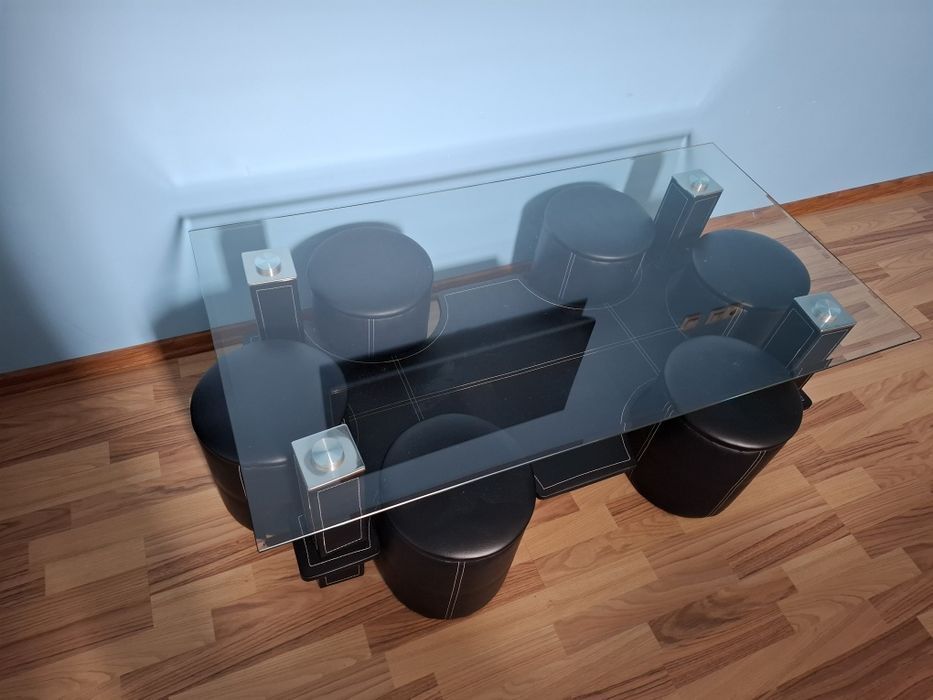 Masa de sticla cu 6 scaune incluse