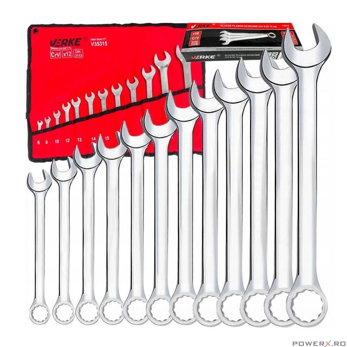 Set chei combinate, 6-32 mm, 12 piese, crom-vanadiu, Verke