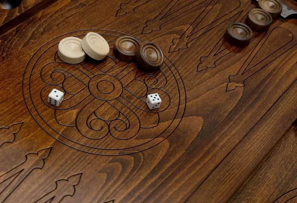 Нарды резные "Орнамент" из массива бука (Армения)