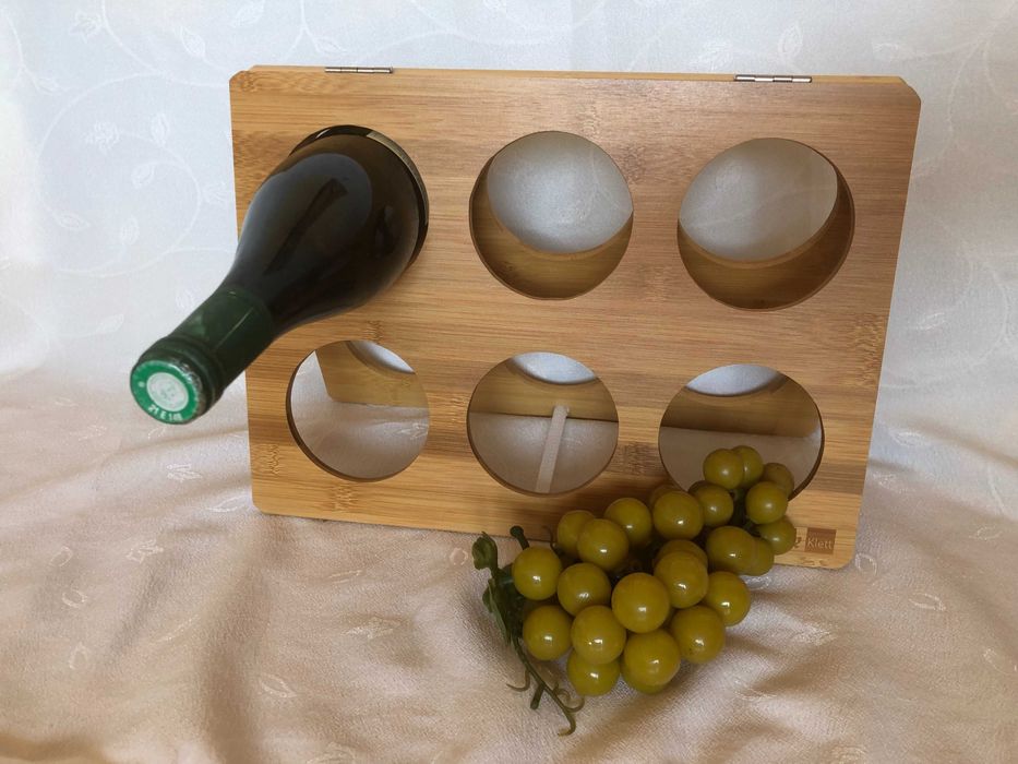 Сгъваема бамбукова стойка за вино/ подарък изкуствен декоративен грозд