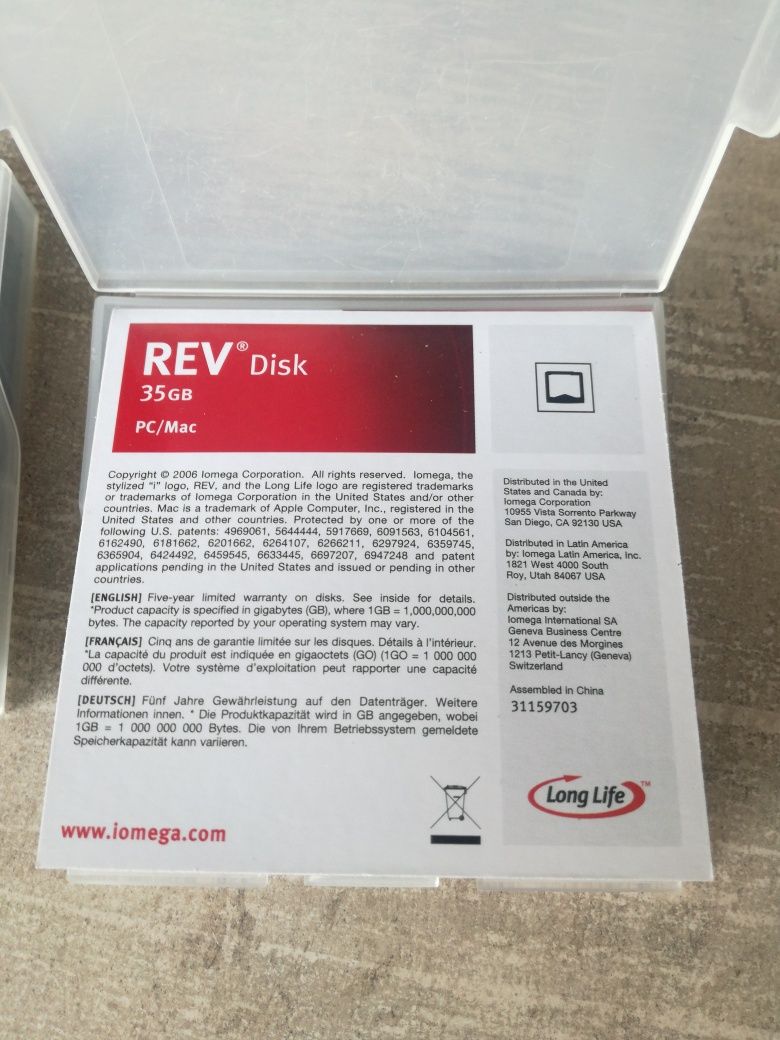 iomega REV disk PC/Mac Long Life 35GB 2 бр.!