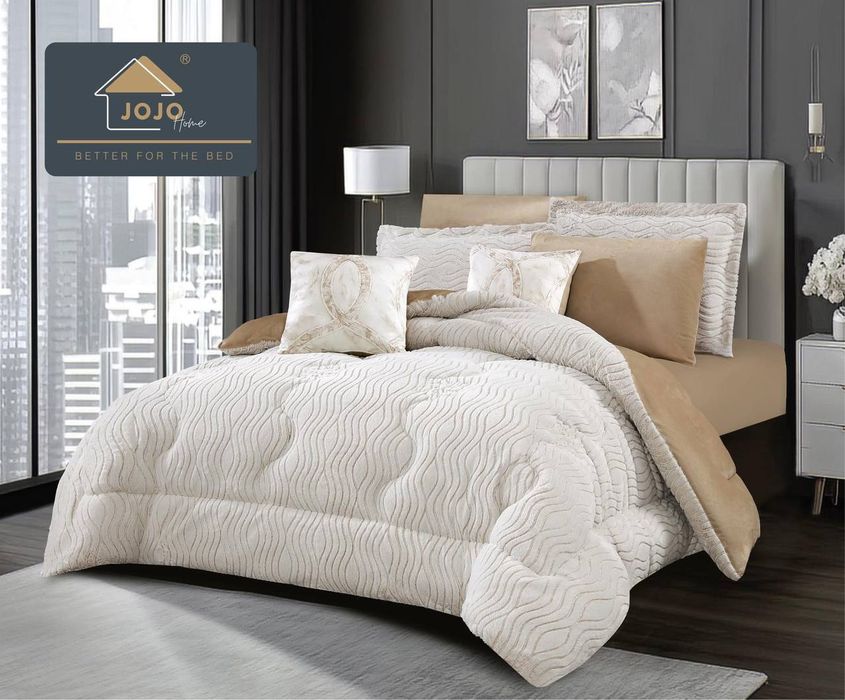 Set pilote 6 piese groase din blanita de iepure artificială + catifea