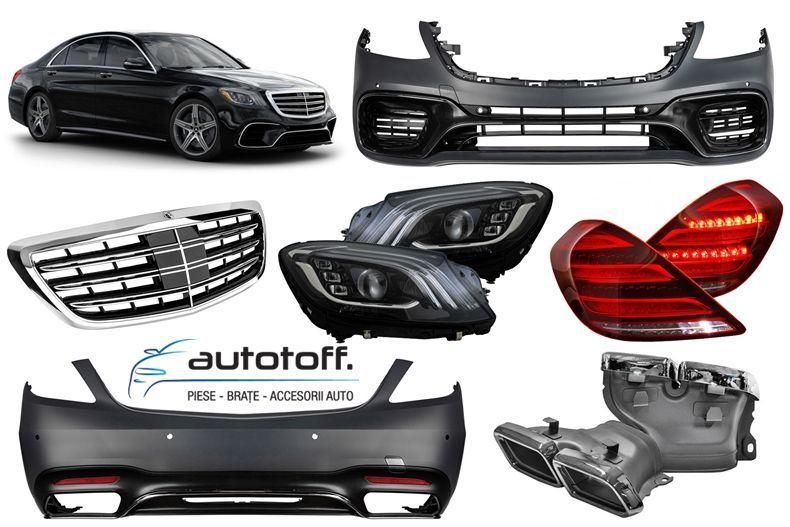 Pachet exterior Mercedes S-Class W222 (2013+) Conversie (2017+) Facelift S63 Design