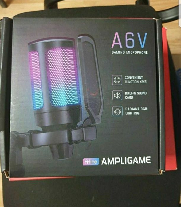 Microfon pentru gaming, Fifine A6V, roz