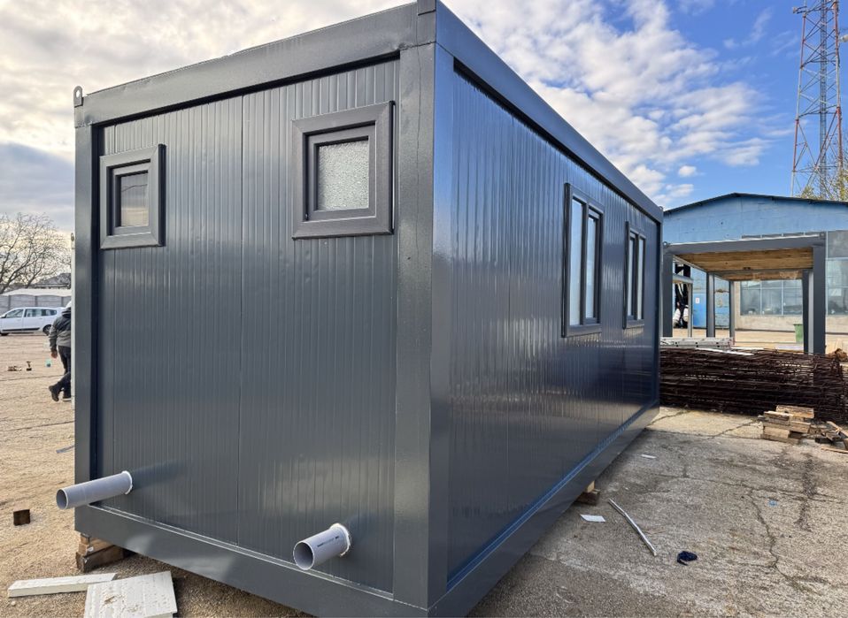 Vand containere modulare standarde gri antracit cu grup sanitar