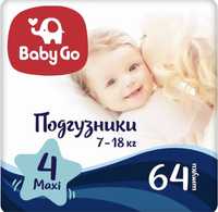 Подгузники BabyGo Maxi 7-18кг 64шт