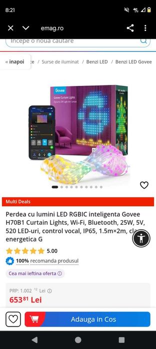 Lumini inteligente perdea superba RGB