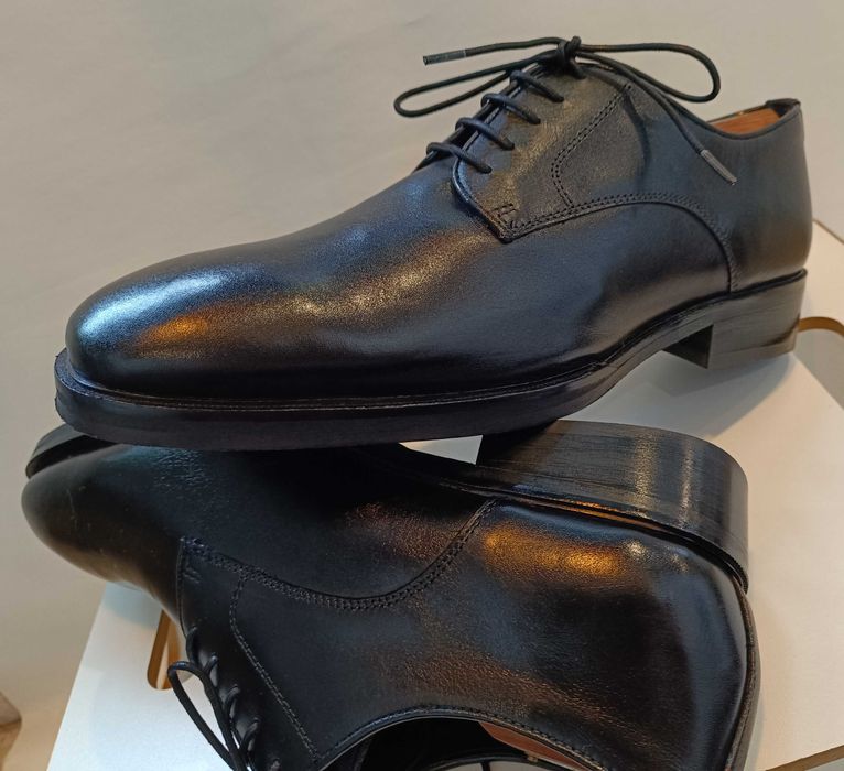 Pantofi derby 45 plain toe Walk London piele naturala moale