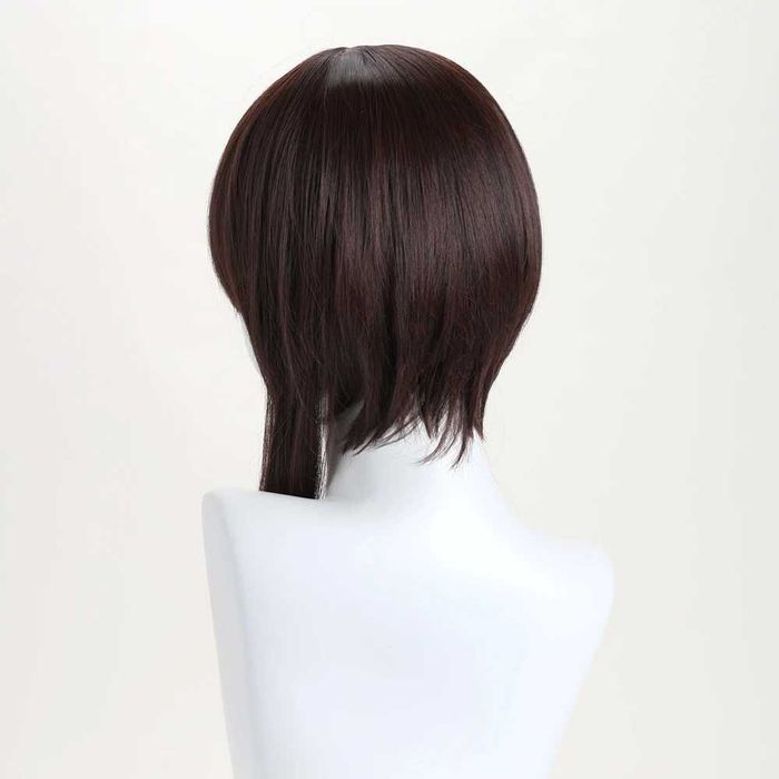 Къса кестенява асиметрична перука