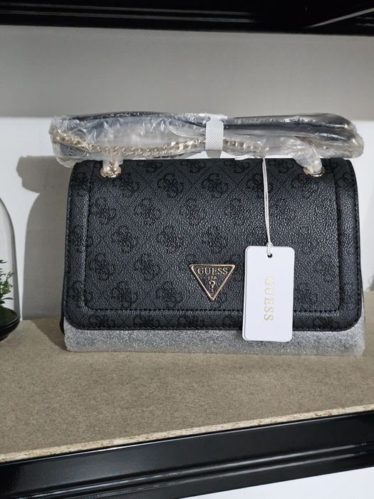 Geanta GUESS Noelle Convertible X Women's Anthracite Crossbody Bag