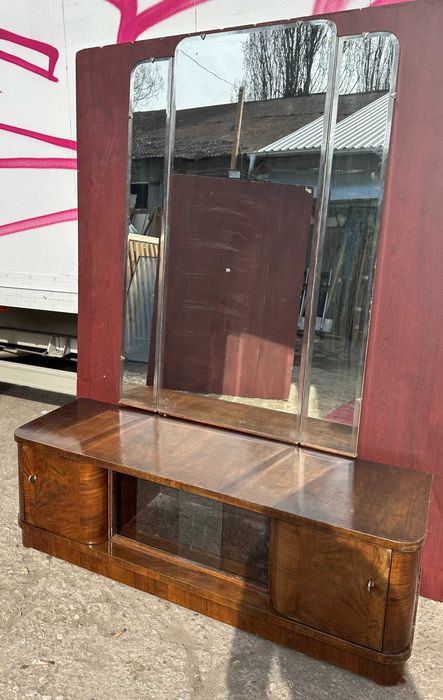 Comoda Vintage cu Oglinda de cristal Stil Biedermeier