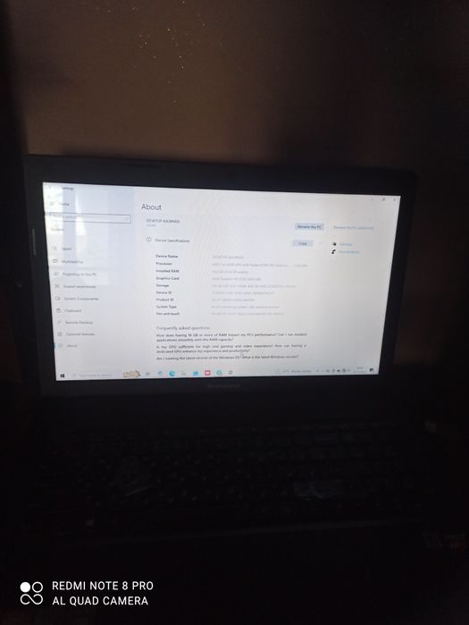 Noutbok Lenovo g505 HD Graphics