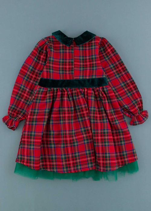 Детска карирана рокля, Червен Цвят