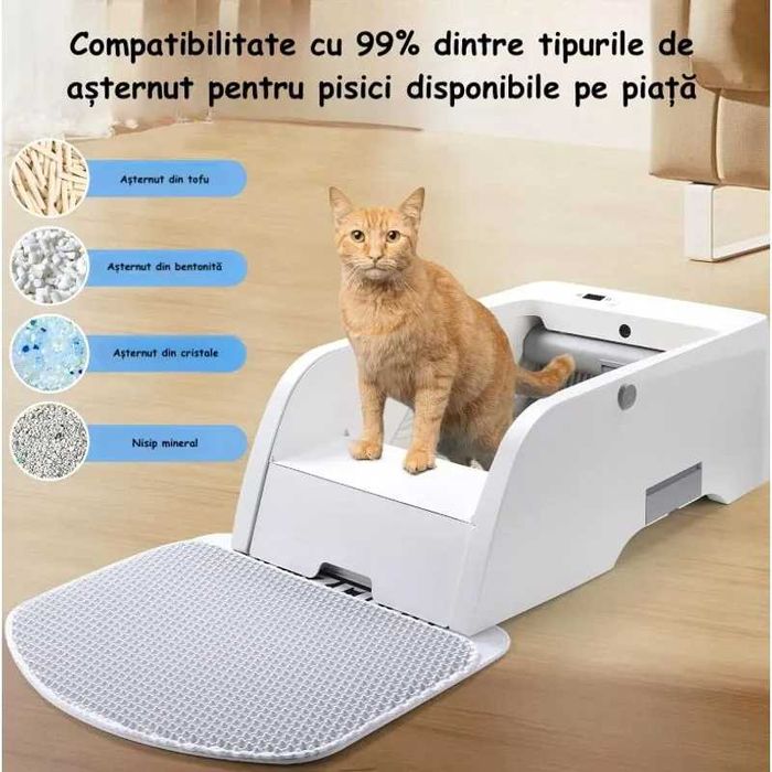 Litiera Automata ambrasmart pentru Pisici Control prin Aplicatie