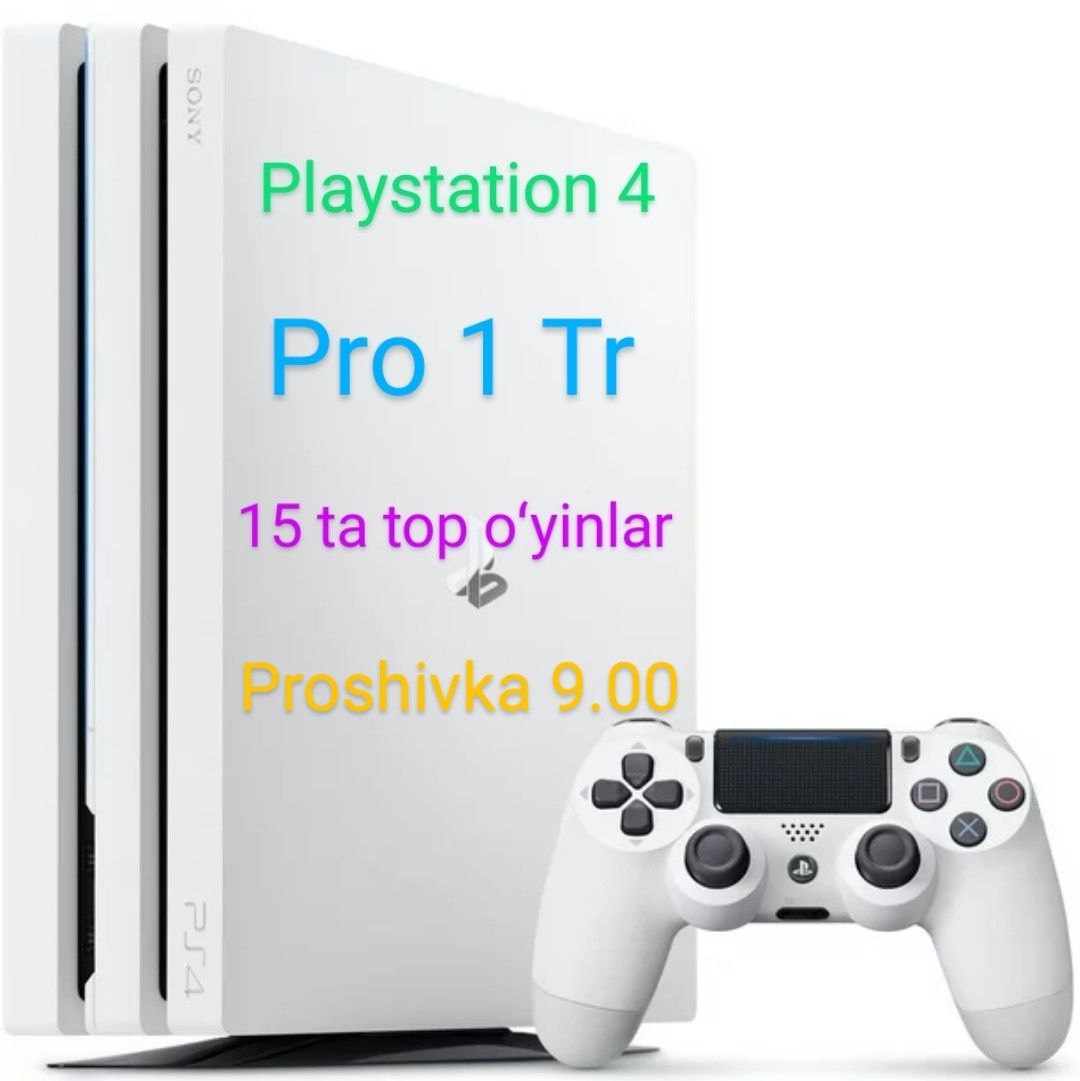 Playstation 4 . Proshivka - 9.00 . Pro 4K . 1 Tr . Top oʻyinlar - 15 .
