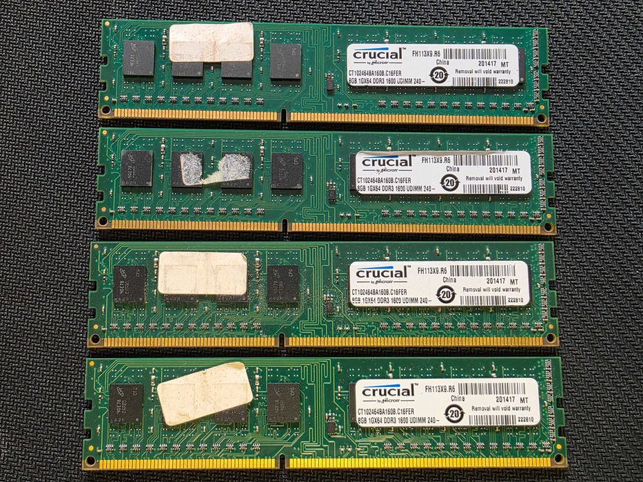 Memorie 32GB  DDR3 1600 MHz CL11 Crucial (kit 8GB x 4)