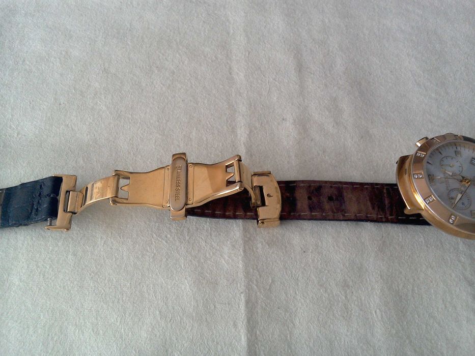 Ceas cronograf placat aur, diamante - NATURALE- "Cristina Diamonds"