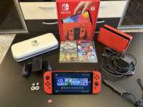 Nintendo Switch OLED - In Garantie, 2 Jocuri, Card Microsd + Accesorii