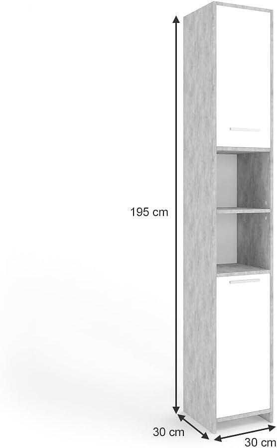 Vicco висок шкаф за баня Fynn Бетон 30 x 190 см