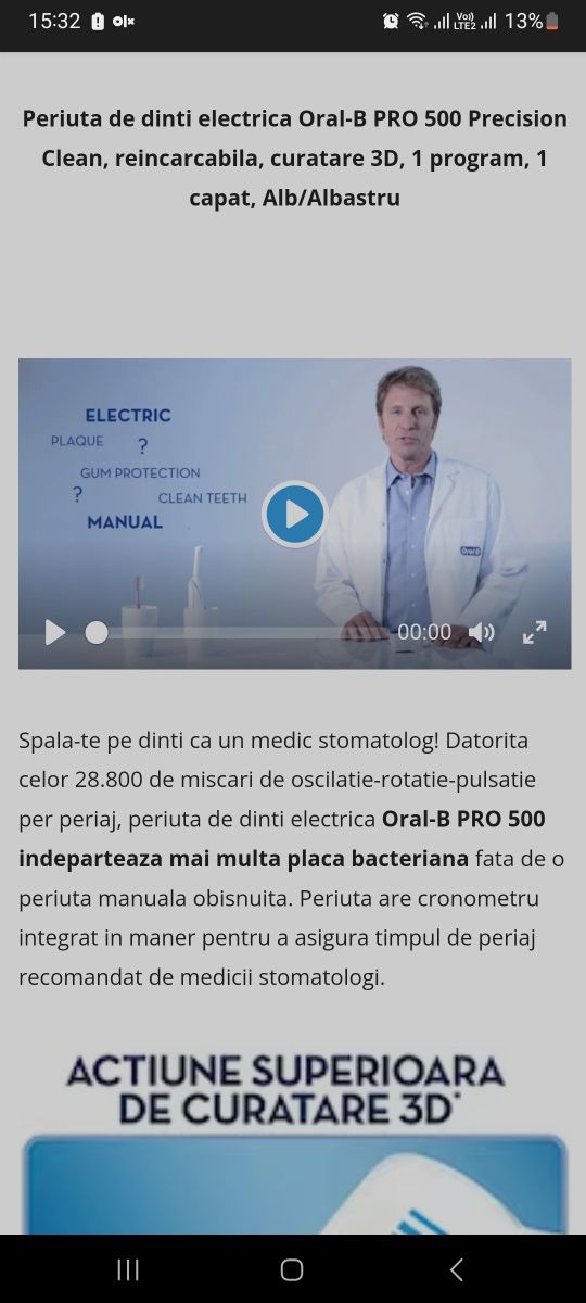 Periuța dinți, Braun Oral B