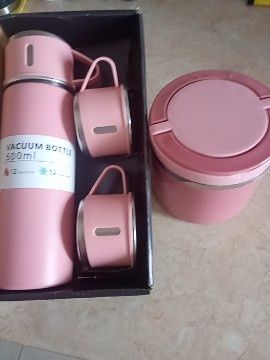 Set Termos cu 3 cănuțe și recipient pentru mâncare caldă/rece