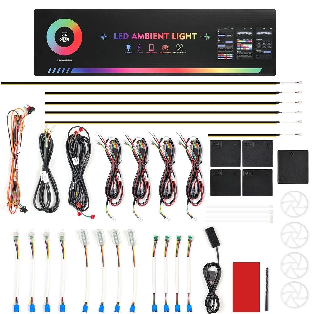 Kit lumini ambientale auto 18 in 1 RGB Symphony acrilic Wireless