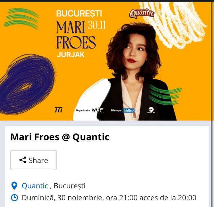 3 bilete Mari Froes Quantic