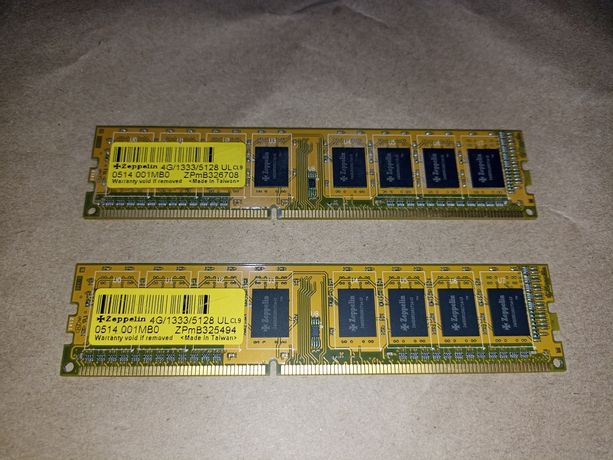 Оперативная память Zeppelin DDR3 8GB (2 планки по 4gb) RAM ОЗУ
