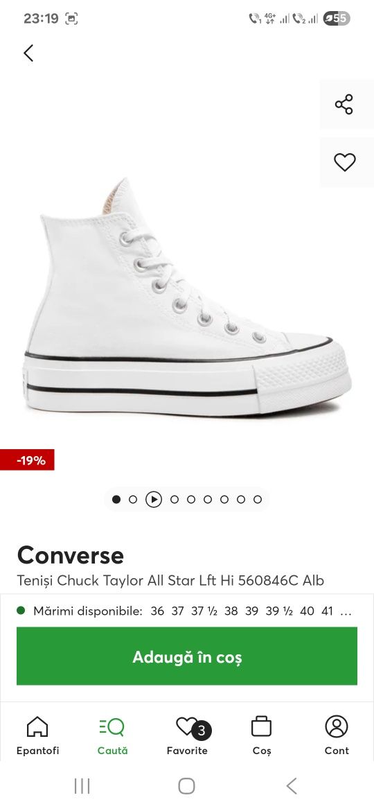 Teniși damă Converse (mărimea 36, noi, originali)